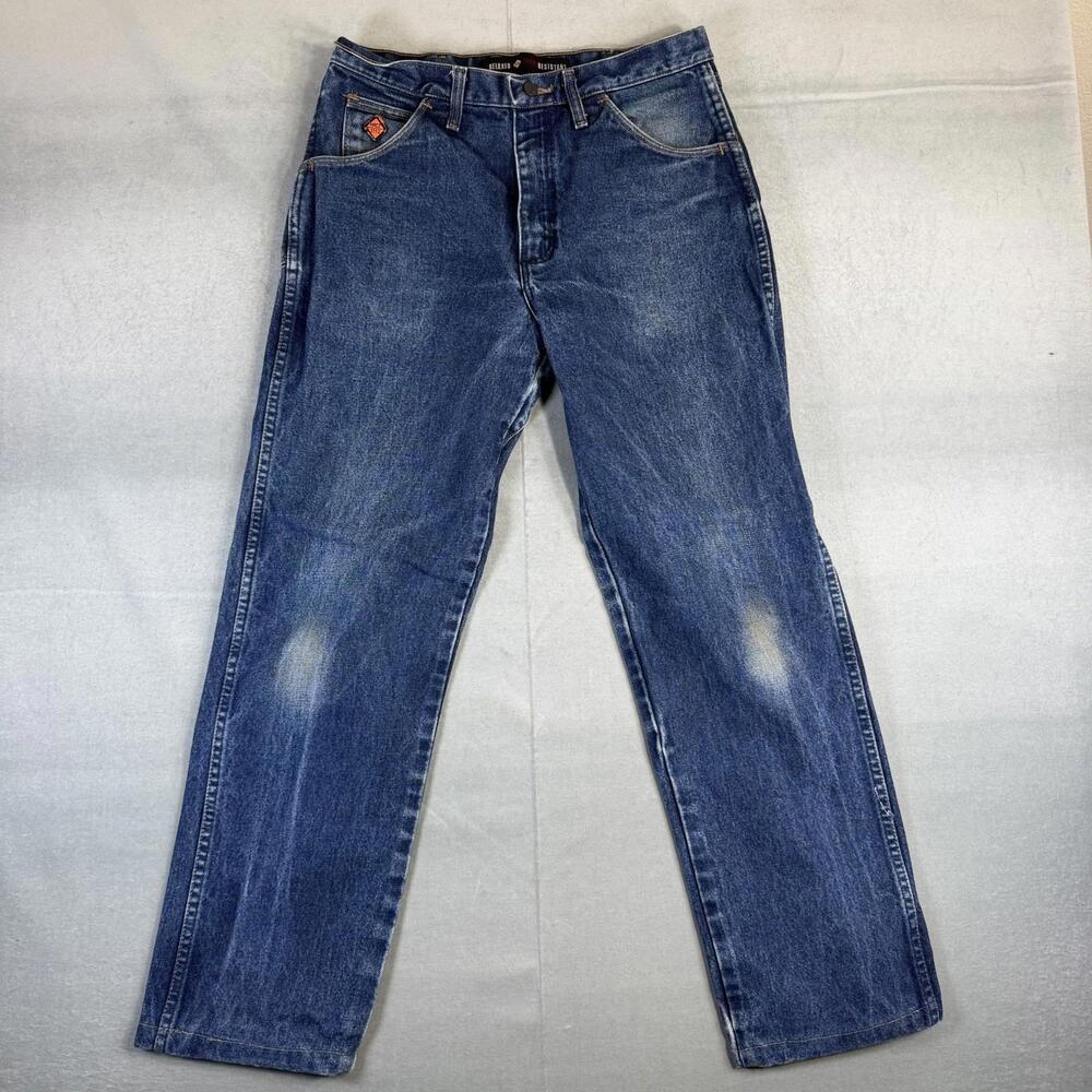 Wrangler FR Jeans Mens 31x30* Blue Slim Fit Flame Resistant HRC2 2112 FR31MWZ - Picture 2 of 8